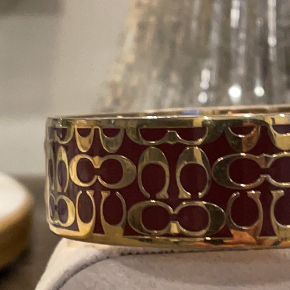 Burgundy Or Deep Red Coach Bangle Bracelet - image 2